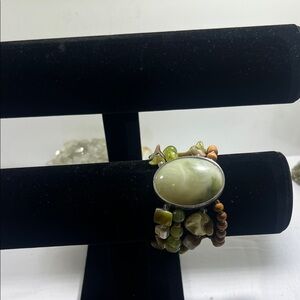 Elegant Green and Brown Beaded Bracelet